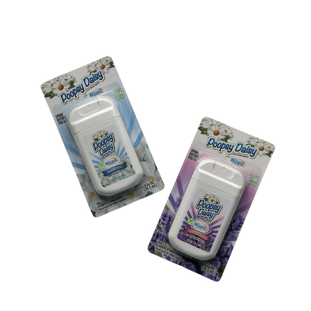 Wizard Poopsy Daisy Pre-Toilet Spray Lavender Rain & Blossom Mist  1 Fl.oz ~2pk